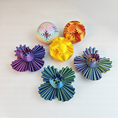 3D Printed Gear Ball Fidget Toy Precision Multi-Axis Rotating Gear Sphere Print-in-Place Mechanical