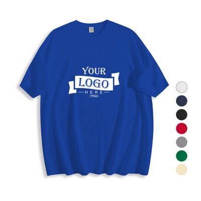 6.3 oz 100% Cotton Men's Round Neck Short Sleeve T-shirt