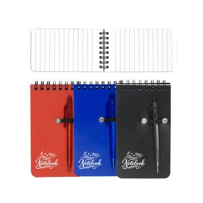 FSC® 5"x 3"Pocket Sized Spiral Jotter Notepad w/ Pen