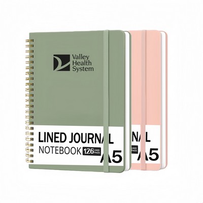 A5 126 Pages Lined Spiral Journal Notebook