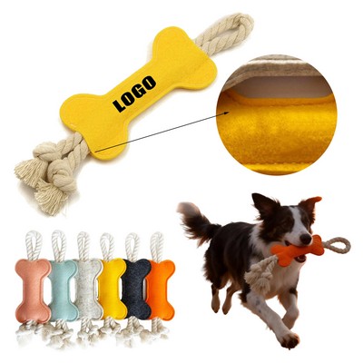 Bone Shape Felt Pet Chew Rope Toy