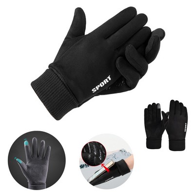 Winter Thermal Touchscreen Suede Fabric Gloves