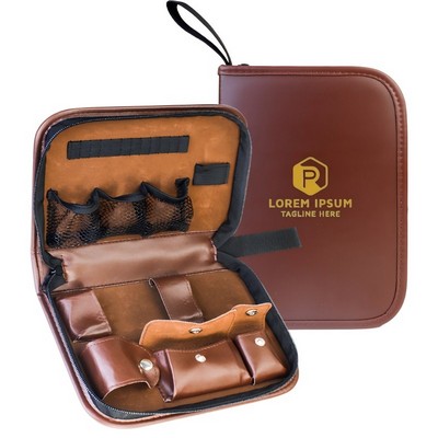 Deluxe Leather Golf Accessory Pouch & Organizer Case