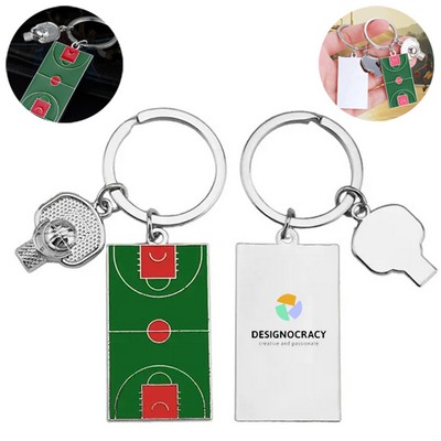 Basketball Court Keychain