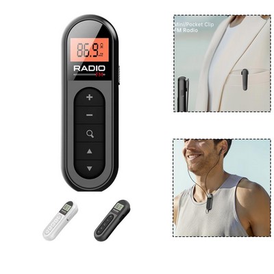 Rechargeable Mini Radio with Back Clip