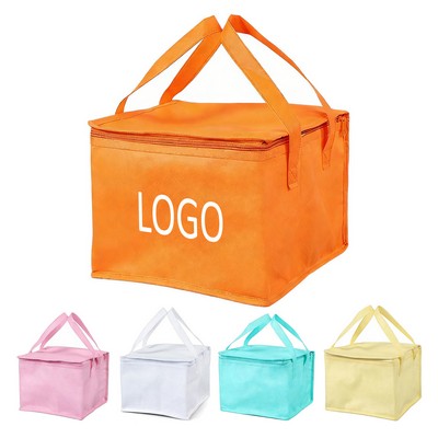 Non Woven Insulated Cooler Bag With Zipped Lid