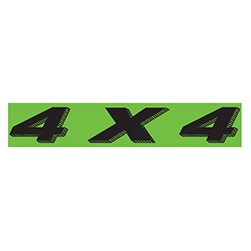 "4X4" Green/Black Rectangle Slogan Vinyl Sticker
