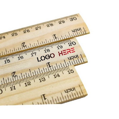 Natural Finish Wooden Ruler - 12"