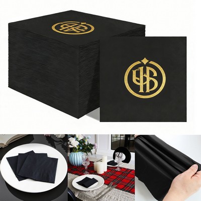 Black Table Napkins