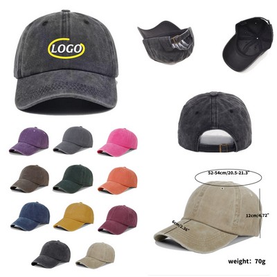 Vintage Washed Cotton Adjustable Kids' Baseball Cap