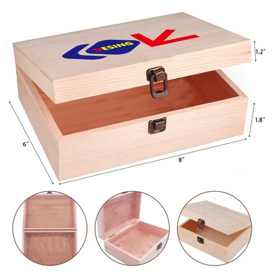 Large Wooden Boxes with Hinged Lid