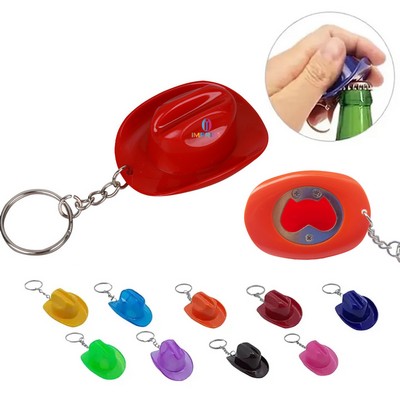 Cowboy Hat Bottle Opener Keychain