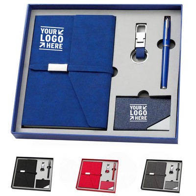4-in-1 Premium Leather Office Accessory Gift Set