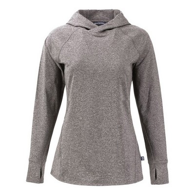 Cutter and Buck Ladies Adapt Knit Recycled Mens Heathered Hooded Pullover