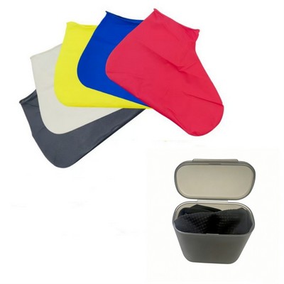 Thickened Latex & Silicone Shoe Covers, Waterproof Rain Shoe Covers, Reusable with Storage Box