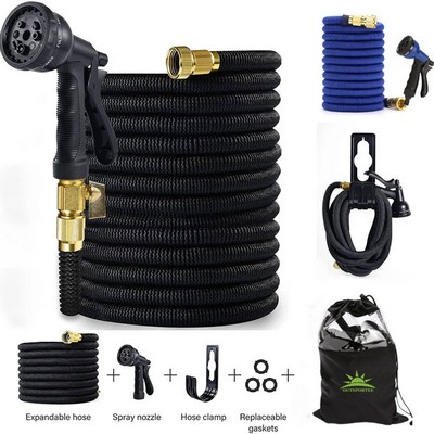 50/75/100' Expandable Garden Hose 8 Function Spray Nozzles