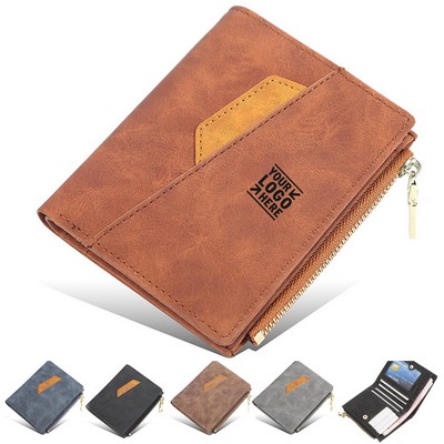 Classic Slim Tri-Fold Leather Wallet