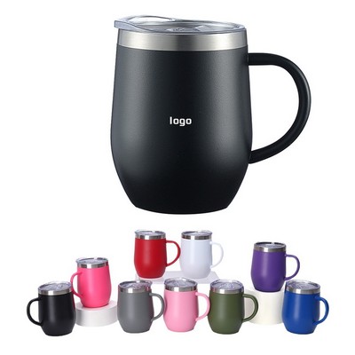 12oz Stainless Steel Insulated Coffee Mug With Lid Handle