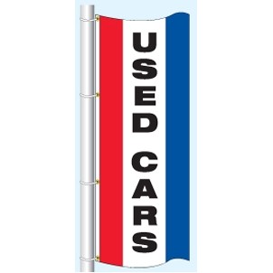 Single Faced Stock Message Free Flying Drape Flag (Used Cars)
