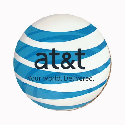 3 1/2" Round Full Color Deluxe Coaster with Cork Lining