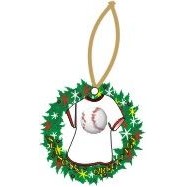 Baseball Promotional T-Shirt Wreath Ornament w/ Black Back (4 Square Inch)