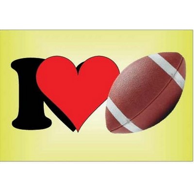I Love Football Rectangle Badge w/ Bar Pin (2"x3")