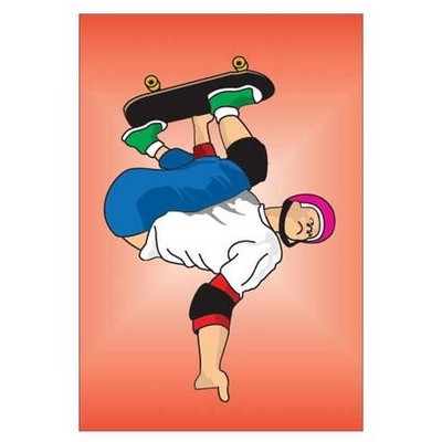 Skateboarding Rectangle Badge w/ Bar Pin (2.5"x3.5")