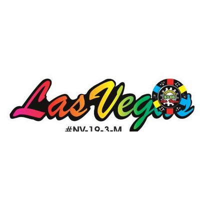 Las Vegas w/ Poker Chip Magnet w/ Full Magnet Back (3 Square Inch)