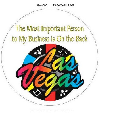 Las Vegas Poker Chip Photo Hand Mirror (2½" Diameter)
