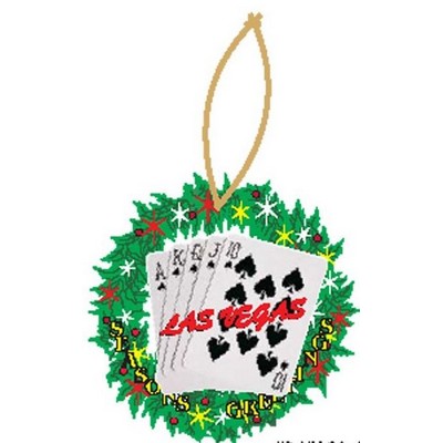 Spades Royal Flush Wreath Ornament w/ Black Back (8 Square Inch)