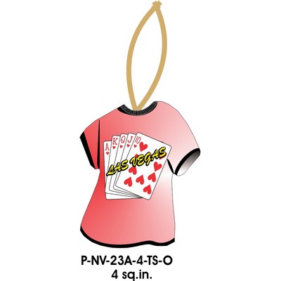 Hearts Royal Flush T-Shirt Ornament w/ Black Back (4 Square Inch)