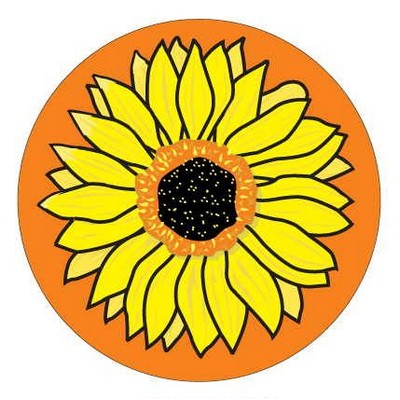 Sunflower Round Metal Photo Magnet (2 1/2" Diameter)