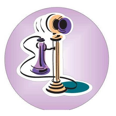 Antique Phone Round Metal Photo Magnet (2 1/2")