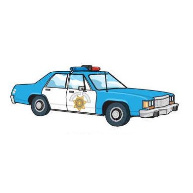 Police Car Executive Magnet w/ Full Magnetic Back (3 Square Inch)