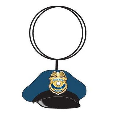 Police Cap Executive Key Chain w/Mirrored Back (3 Square Inch)