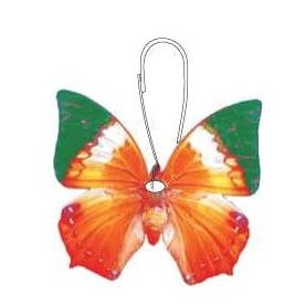 Orange & Green Butterfly Zipper Pull