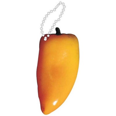 Yellow Chili Pepper Promotional Key Chain w/ Black Back (8 Square Inch)