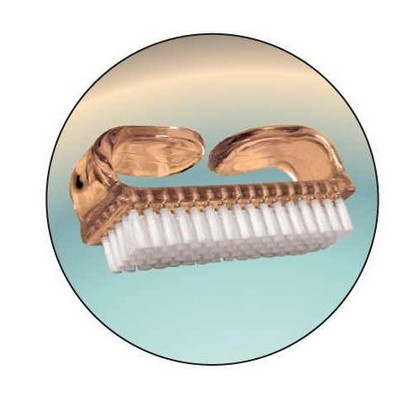 Nail Brush Round Badge w/ Bar Pin (2 1/2")
