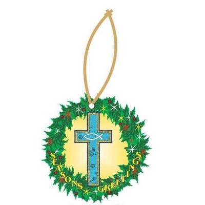 Blue Cross Executive Wreath Ornament w/ Mirrored Back (8 Square Inch)