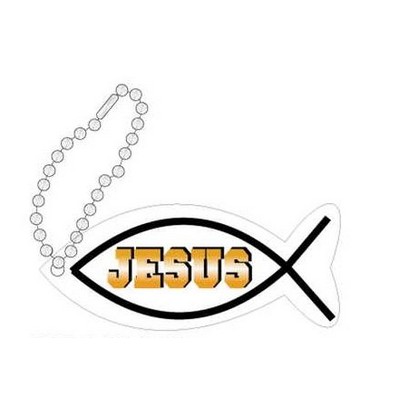 Jesus Fish Promotional Key Chain w/ Black Back (12 Square Inch)