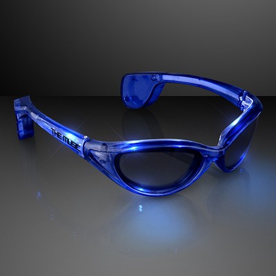 Blue Light Up Flashing Sunglasses - PRINTED