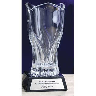 11" Crystal Vase in Marble