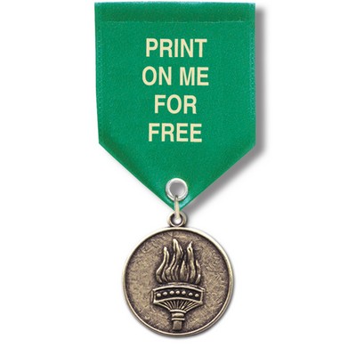 Torch Cast CX Medal w/Satin Drape Ribbon (1 1/8")