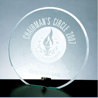 Beveled Circle Award w/Aluminum Pole (Small)