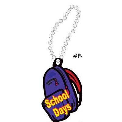 School Days Backpack Promotional Key Chain w/ Black Back (10 Square Inch)
