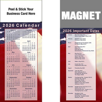 Peel & Stick Full Color Calendar Magnet (3 1/2"x8 1/2")