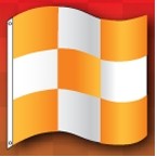 Orange & White Checkered Automotive Specialty Flag (3'x3')
