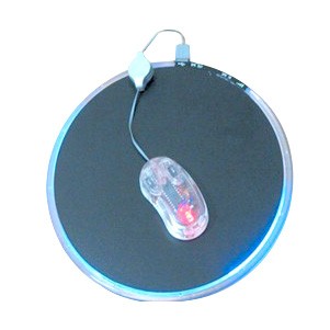 Round USB Mouse Pad w/ Spinning Light