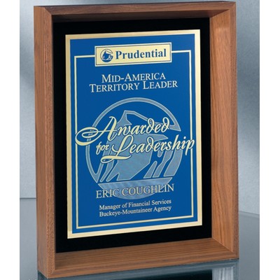 Walnut Wood Shadowbox Plaque w/Engraved Metal Plate (13"x16")