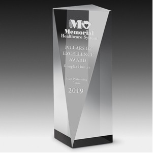 Laser Engraved Carved Acrylic Obelisk Award (2 3/4"x 6"x 2")
